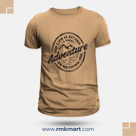"Adventure" Print T-Shirt for Men & Women | 100% Pure Cotton | Soft & Lightweight | Made in Pakistan