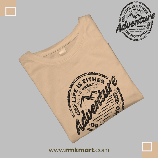 "Adventure" Print T-Shirt for Men & Women | 100% Pure Cotton | Soft & Lightweight | Made in Pakistan