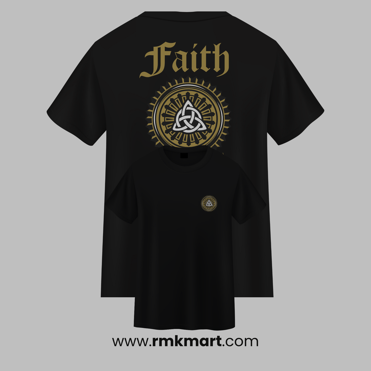 "Faith Can Move Mountains" T-Shirt | Inspirational Print | 100% Pure Cotton | Unisex | Made in Pakistan RMK Mart