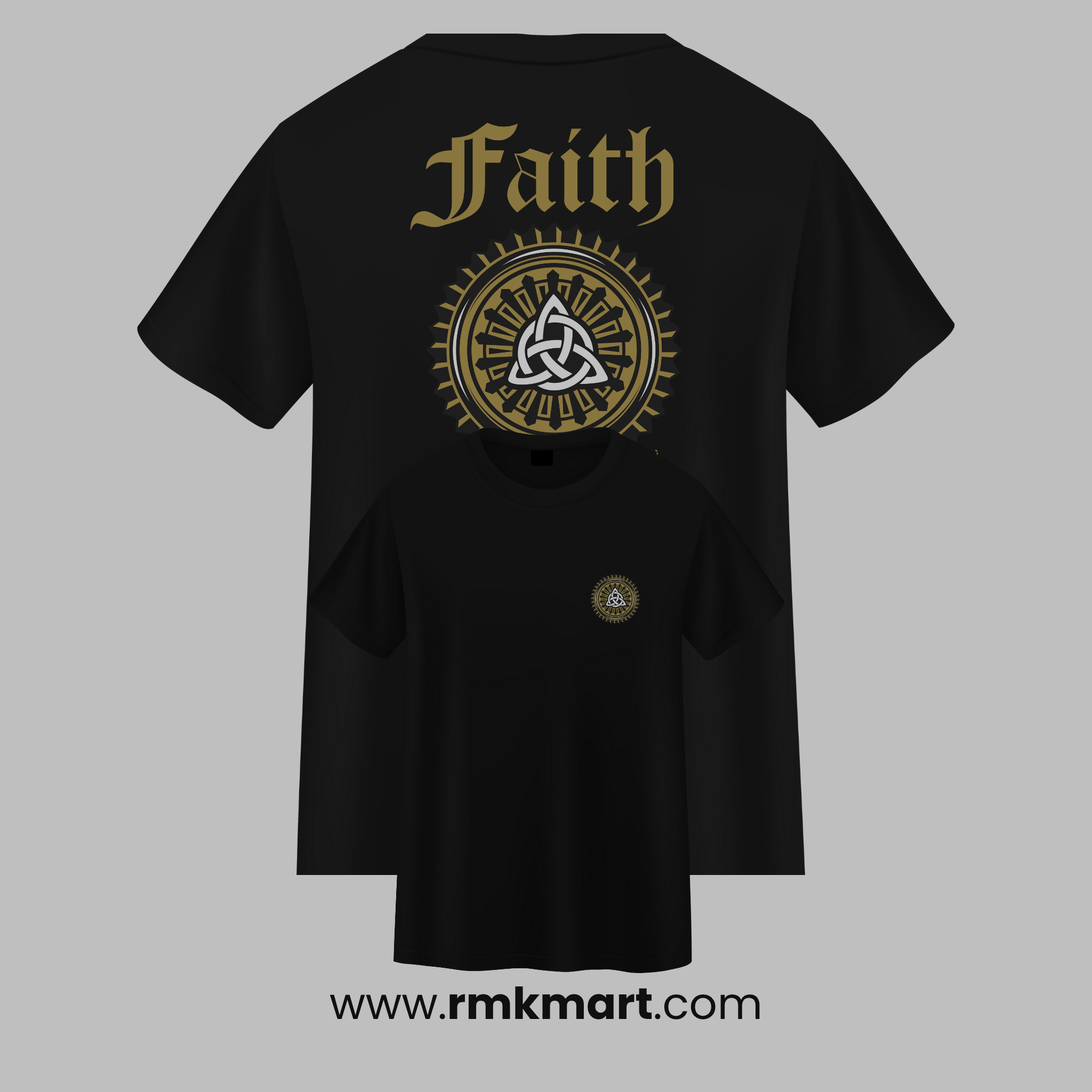 "Faith Can Move Mountains" T-Shirt | Inspirational Print | 100% Pure Cotton | Unisex | Made in Pakistan RMK Mart