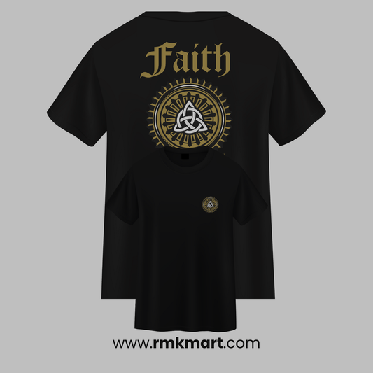 "Faith Can Move Mountains" T-Shirt | Inspirational Print | 100% Pure Cotton | Unisex | Made in Pakistan RMK Mart