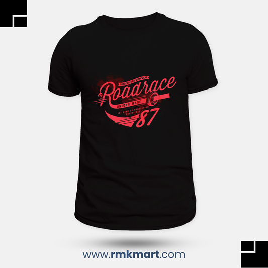 "Roadrace" Graphic Print T-Shirt for Men & Women | 100% Pure Cotton | Soft & Lightweight | Made in Pakistan RMK Mart