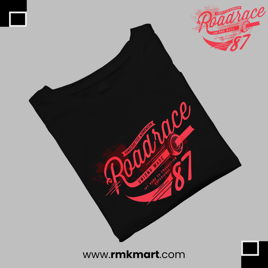 "Roadrace" Graphic Print T-Shirt for Men & Women | 100% Pure Cotton | Soft & Lightweight | Made in Pakistan RMK Mart