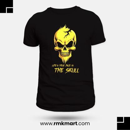 Skull Print T-Shirt – "Life’s True Face is The Skull" | Unisex 100% Cotton Tee | Streetwear Made in Pakistan Ceeprinto