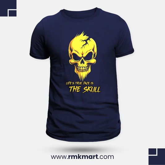 Skull Print T-Shirt – "Life’s True Face is The Skull" | Unisex 100% Cotton Tee | Streetwear Made in Pakistan Ceeprinto