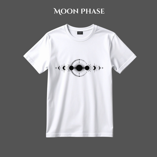 Moon Phase T-Shirt | Celestial Astrology Tee | Aesthetic T Shirt for Men & Women | Made in Pakistan
